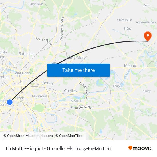 La Motte-Picquet - Grenelle to Trocy-En-Multien map