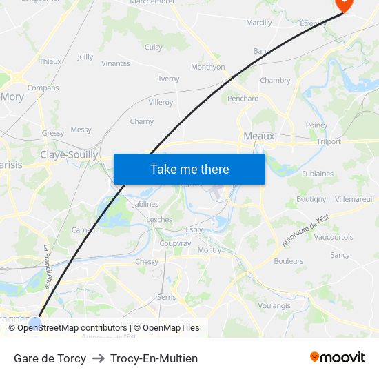 Gare de Torcy to Trocy-En-Multien map