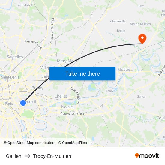 Gallieni to Trocy-En-Multien map