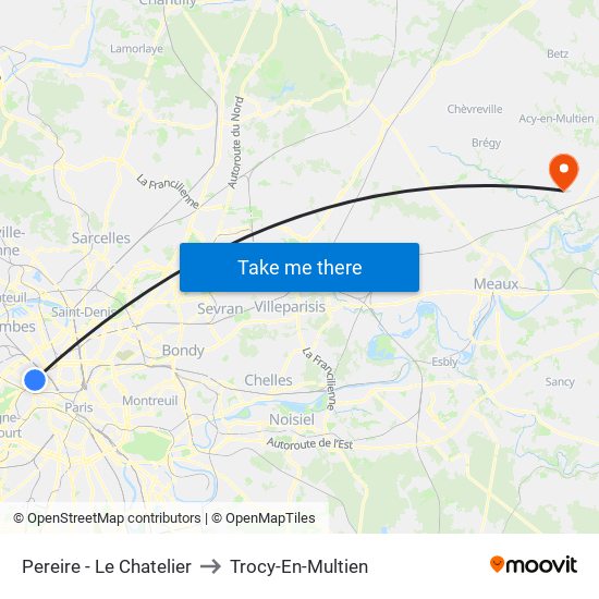 Pereire - Le Chatelier to Trocy-En-Multien map