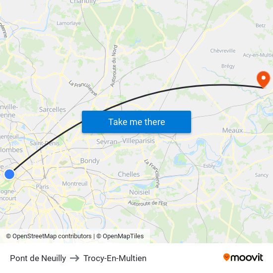 Pont de Neuilly to Trocy-En-Multien map