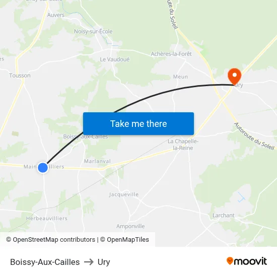 Boissy-Aux-Cailles to Ury map