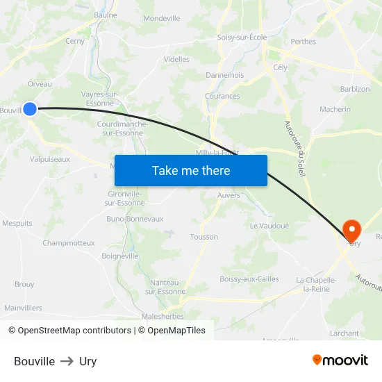 Bouville to Ury map