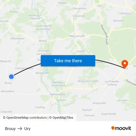 Brouy to Ury map