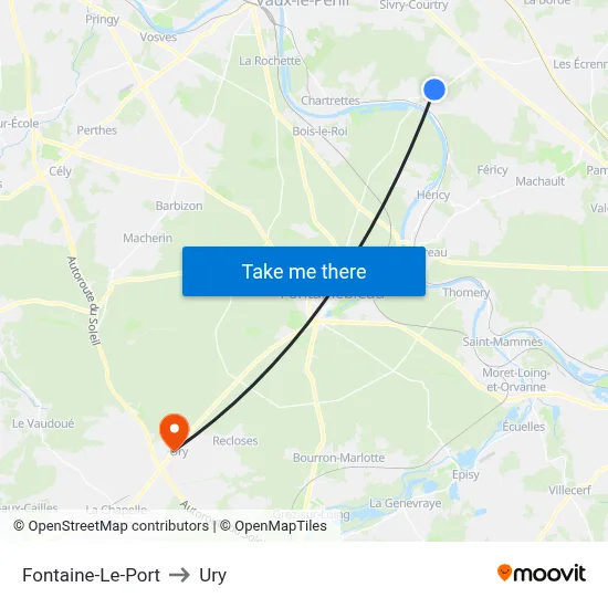 Fontaine-Le-Port to Ury map