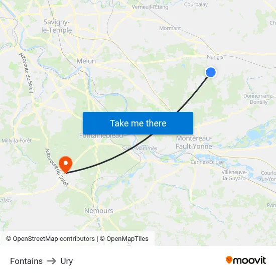 Fontains to Ury map
