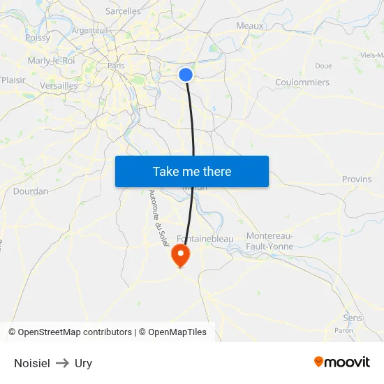 Noisiel to Ury map