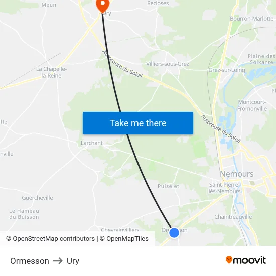 Ormesson to Ury map