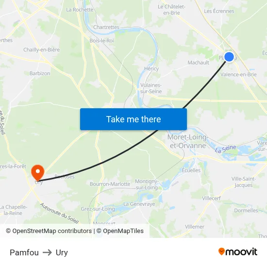 Pamfou to Ury map