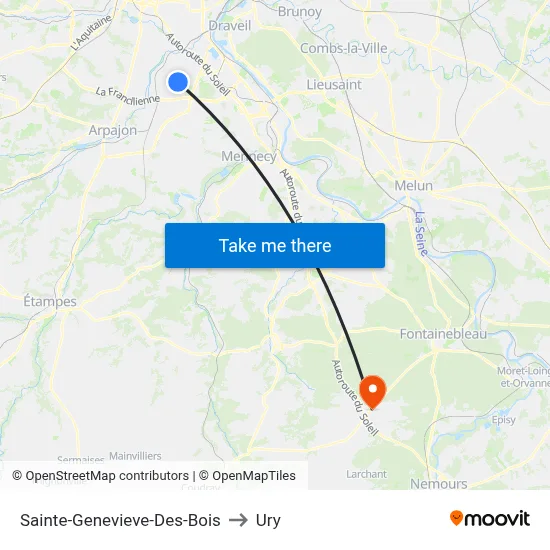 Sainte-Genevieve-Des-Bois to Ury map