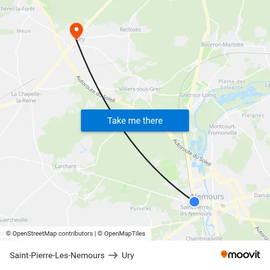 Saint-Pierre-Les-Nemours to Ury map
