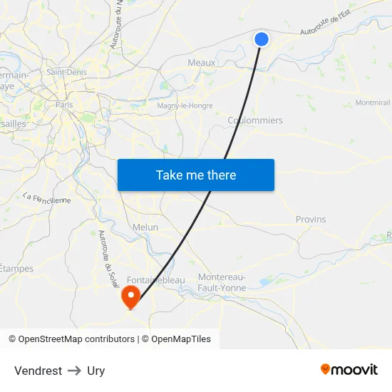 Vendrest to Ury map