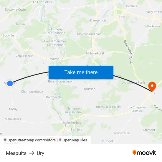 Mespuits to Ury map