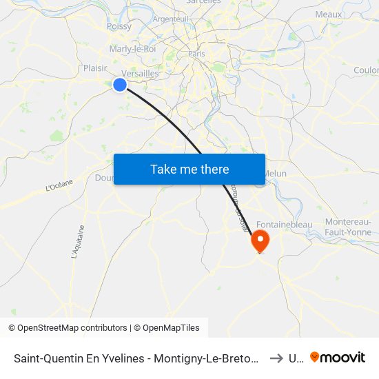 Saint-Quentin En Yvelines - Montigny-Le-Bretonneux to Ury map