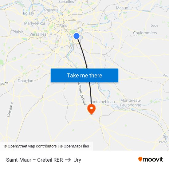 Saint-Maur – Créteil RER to Ury map