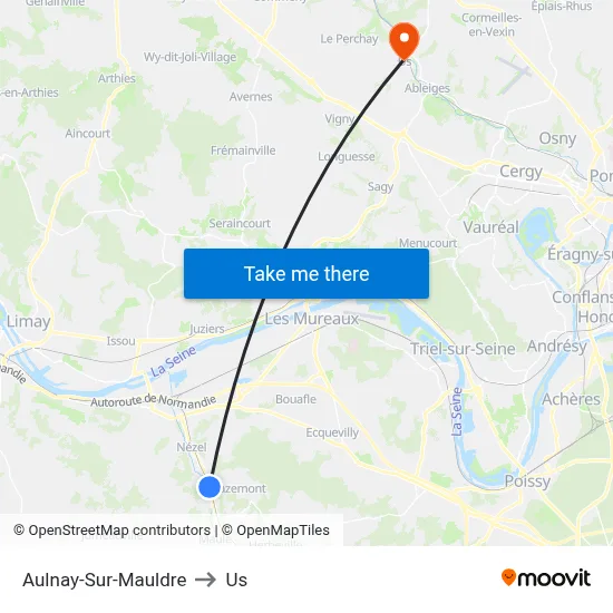 Aulnay-Sur-Mauldre to Us map