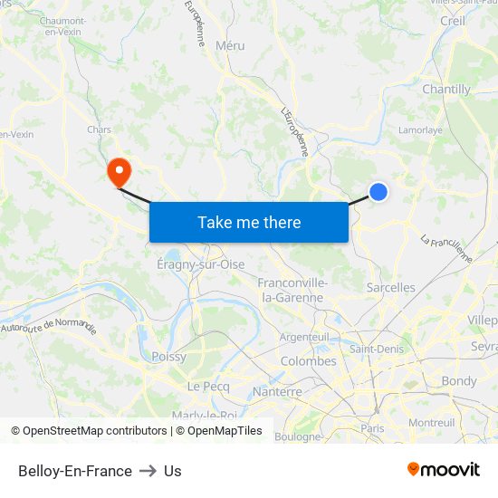 Belloy-En-France to Us map