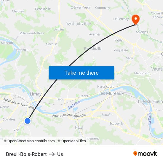 Breuil-Bois-Robert to Us map