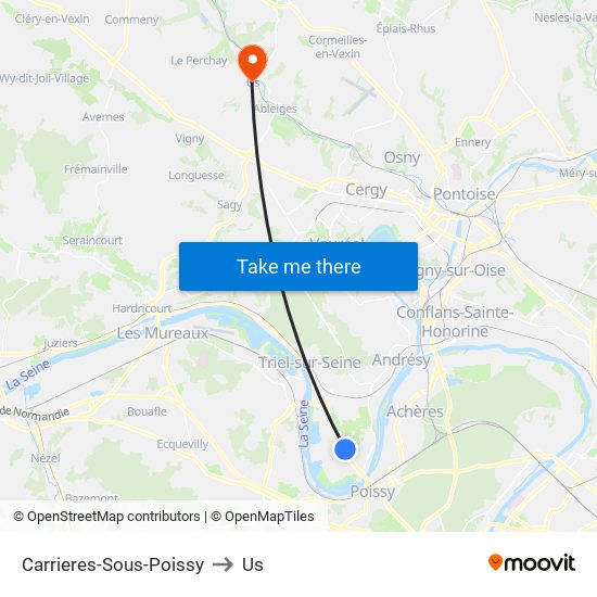 Carrieres-Sous-Poissy to Us map