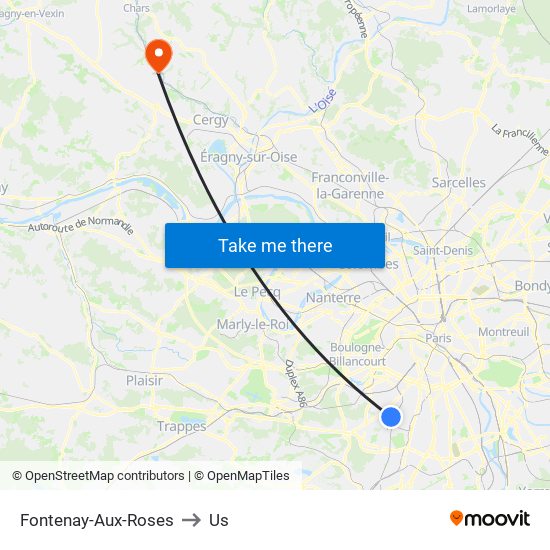 Fontenay-Aux-Roses to Us map