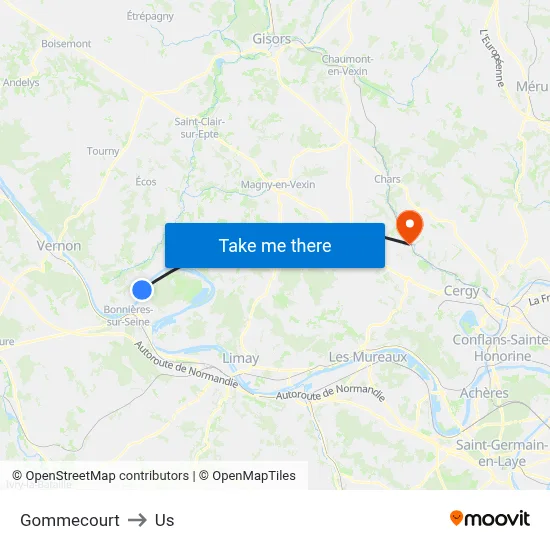 Gommecourt to Us map