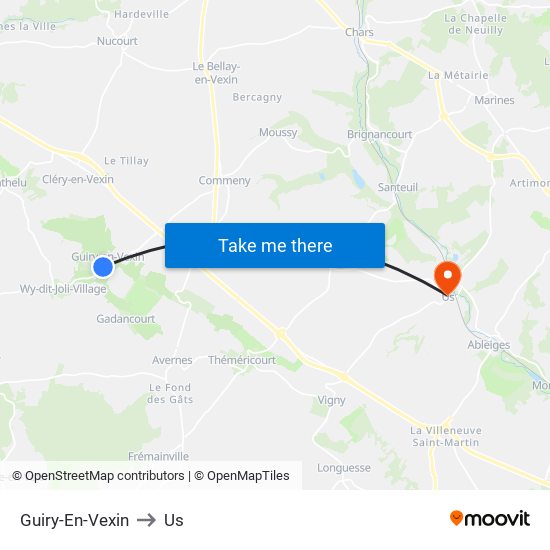 Guiry-En-Vexin to Us map