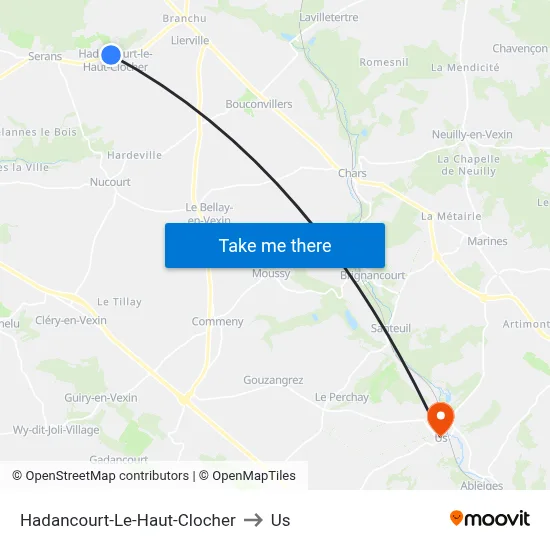 Hadancourt-Le-Haut-Clocher to Us map