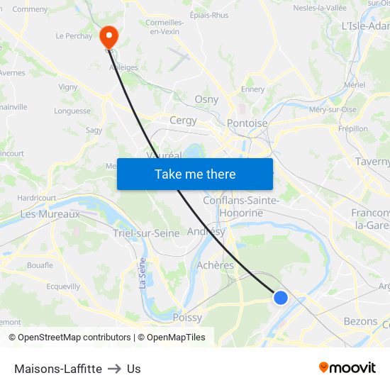 Maisons-Laffitte to Us map