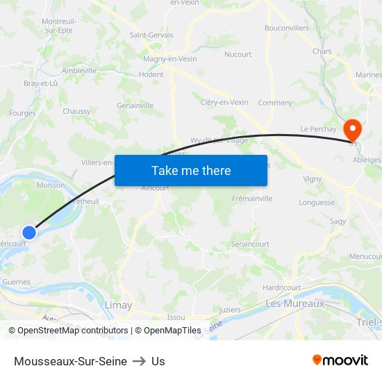 Mousseaux-Sur-Seine to Us map