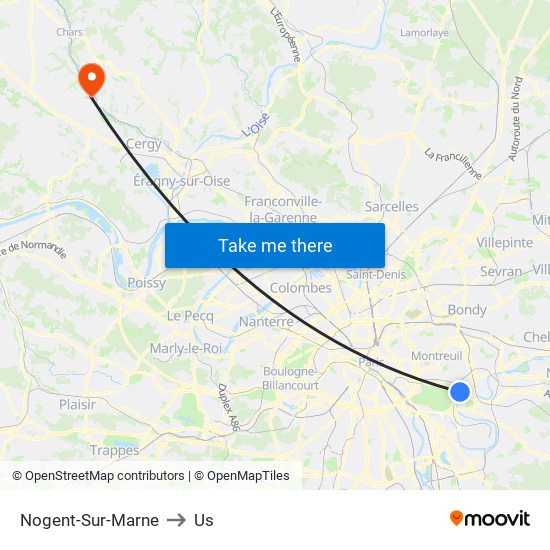 Nogent-Sur-Marne to Us map