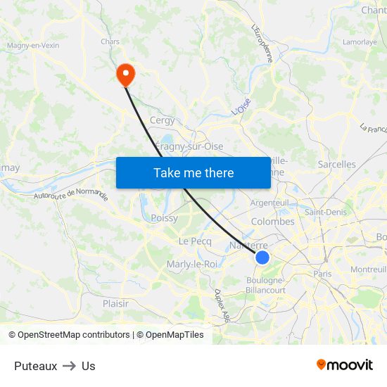 Puteaux to Us map