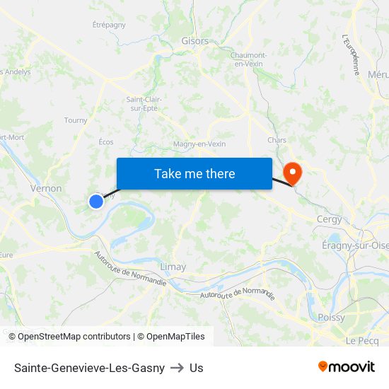 Sainte-Genevieve-Les-Gasny to Us map