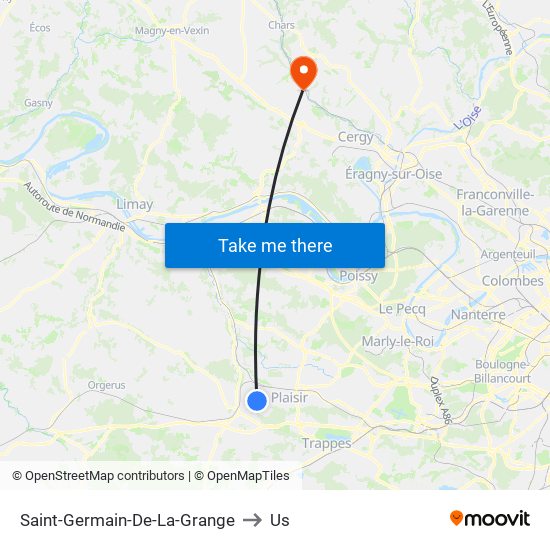 Saint-Germain-De-La-Grange to Us map