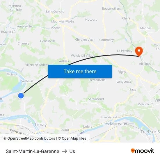 Saint-Martin-La-Garenne to Us map