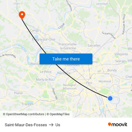 Saint-Maur-Des-Fosses to Us map