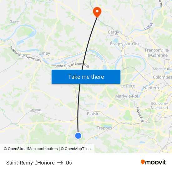 Saint-Remy-L'Honore to Us map