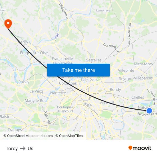 Torcy to Us map