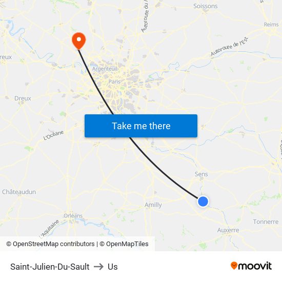 Saint-Julien-Du-Sault to Us map