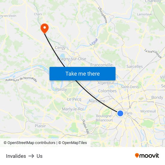 Invalides to Us map