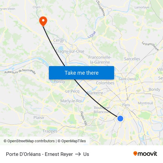 Porte D'Orléans - Ernest Reyer to Us map