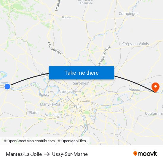 Mantes-La-Jolie to Ussy-Sur-Marne map