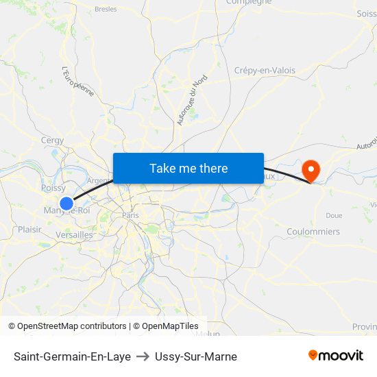 Saint-Germain-En-Laye to Ussy-Sur-Marne map