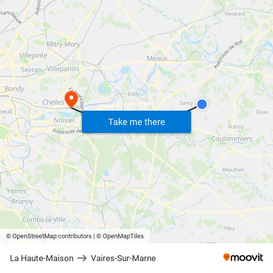 La Haute-Maison to Vaires-Sur-Marne map