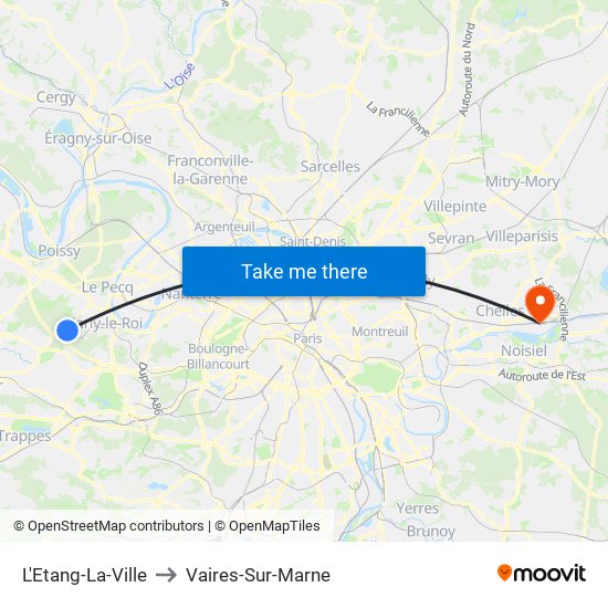 L'Etang-La-Ville to Vaires-Sur-Marne map
