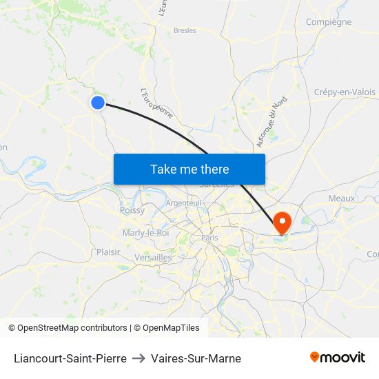 Liancourt-Saint-Pierre to Vaires-Sur-Marne map