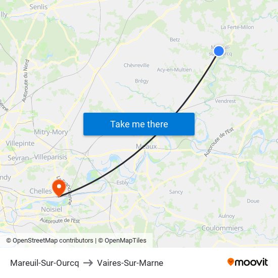 Mareuil-Sur-Ourcq to Vaires-Sur-Marne map