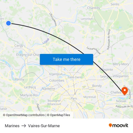 Marines to Vaires-Sur-Marne map