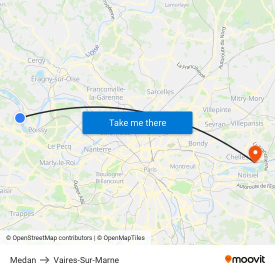 Medan to Vaires-Sur-Marne map