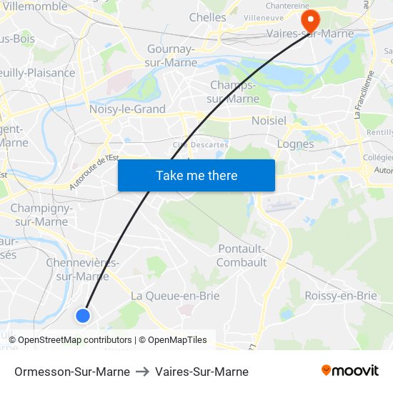Ormesson-Sur-Marne to Vaires-Sur-Marne map