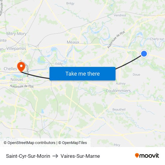Saint-Cyr-Sur-Morin to Vaires-Sur-Marne map